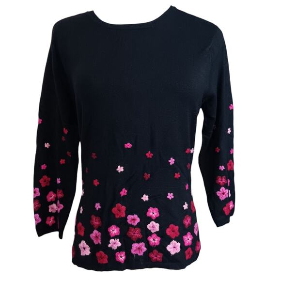 Artsy INC Sweater Top S (READ) Floral Embroidered Cottage Whimsigoth Event - Picture 1 of 8
